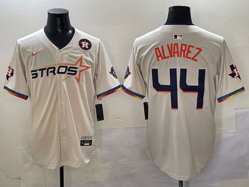 Men Houston Astros #44 Alvarez Cream Fourth generation Joint Name 2025 Nike MLB Jersey style 4156
